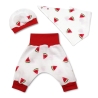 3-tlg Musselin Pumphosen-Set Erstlingsoutfit Wassermelone