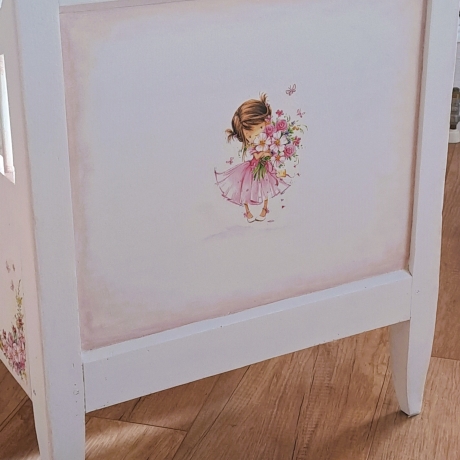 Bett Babybett Kinderbett Puppenbett Baby weiß Vintage restauriert