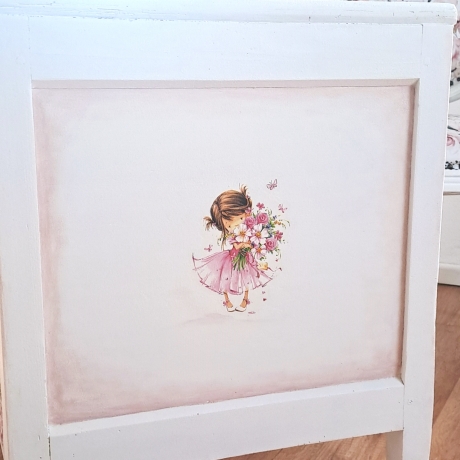 Bett Babybett Kinderbett Puppenbett Baby weiß Vintage restauriert
