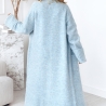 Oversized Strickmantel lang Strickjacke Cardigan Babyblau S-XL
