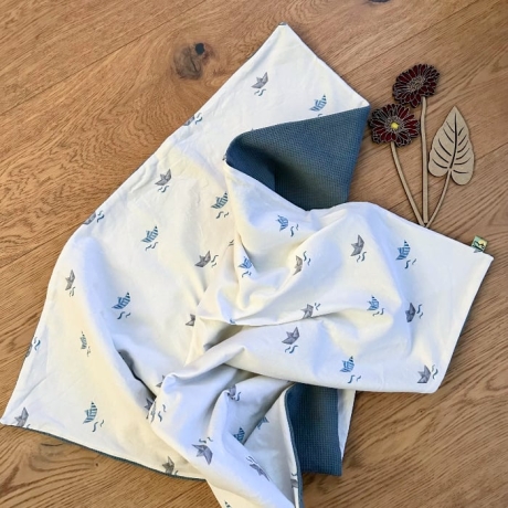 Babydecke Waffel blau