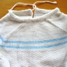 Vintage Babyflügelhemdchen weiß hellblaue Streifen 70er Jahre