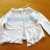 Vintage Babyflügelhemdchen weiß hellblaue Streifen 70er Jahre