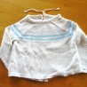 Vintage Babyflügelhemdchen weiß hellblaue Streifen 70er Jahre