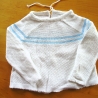 Vintage Babyflügelhemdchen weiß hellblaue Streifen 70er Jahre