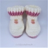 Babyschuhe, weiß mit rosa mit Teddybär, Fußlänge 9 cm