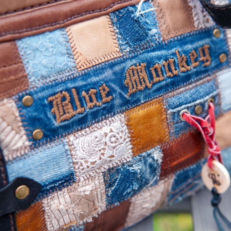High-End Designertasche - UPCYCLING Jeans-Leder-Tasche