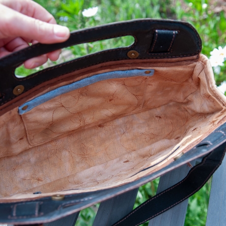 High-End Designertasche - UPCYCLING Jeans-Leder-Tasche