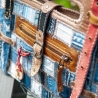 High-End Designertasche - UPCYCLING Jeans-Leder-Tasche