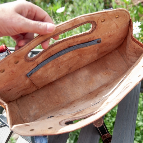 High-End Designertasche - UPCYCLING Jeans-Leder-Tasche
