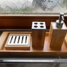 Holz Badeset Badezimmer 5-Teilig Bad Zubehör Bambus Style