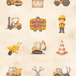 Cupcake Aufleger – Digitale Datei - Bagger Baustelle