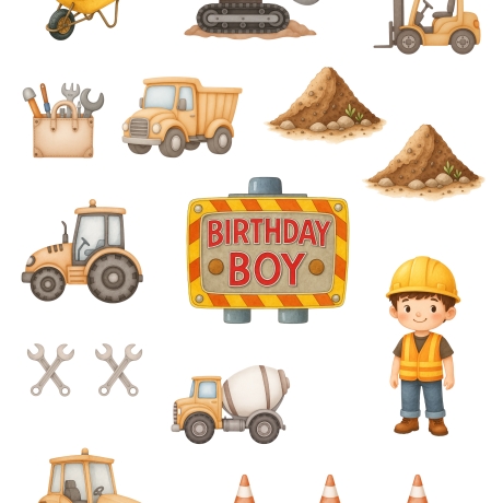 Individuelle Torten Deko / Aufleger – Fondant - Bagger Baustelle