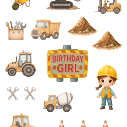 Individuelle Torten Deko / Aufleger – Fondant - Bagger Baustelle