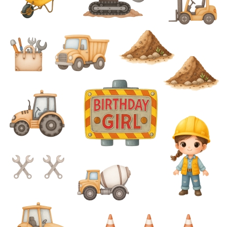 Individuelle Torten Deko / Aufleger – Fondant - Bagger Baustelle