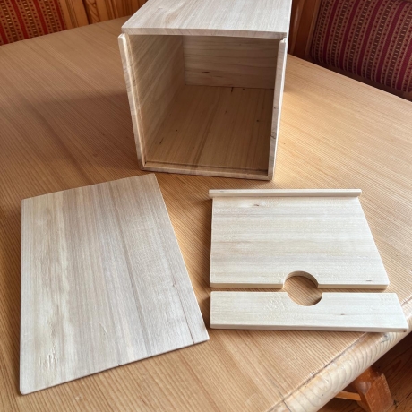 Bag in Box Pappelholz für 5 ltr. Saftbeutel, Weinbeutel, Holzbox