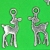10x Bambi kleines Reh niedlicher Metallanhänger