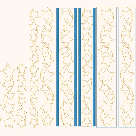 10x Stickdatei Sterne Band Borte ab 10x10cm Rahmen