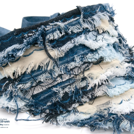 UPCYCLING Jeans Hunde-Halstuch, Hunde-Bandana - Gr. L