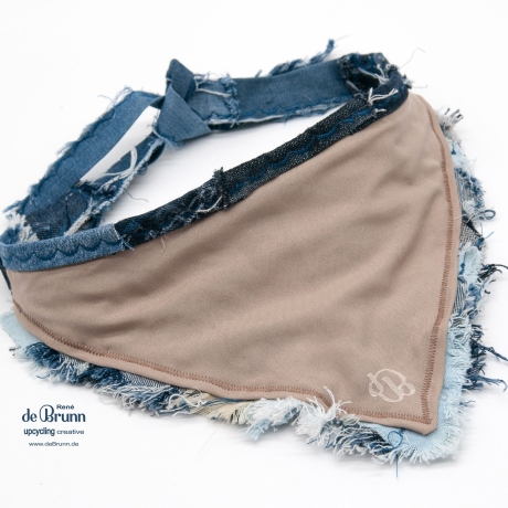 UPCYCLING Jeans Hunde-Halstuch, Hunde-Bandana - Gr. L