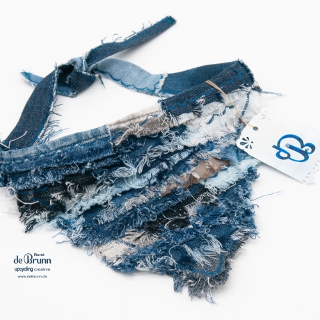 UPCYCLING Jeans Hunde-Halstuch, Hunde-Bandana - Gr. M