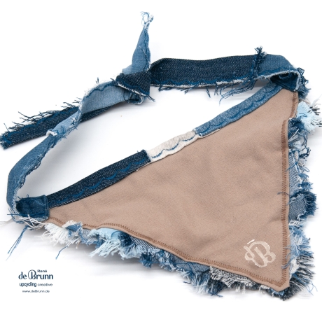 UPCYCLING Jeans Hunde-Halstuch, Hunde-Bandana - Gr. M