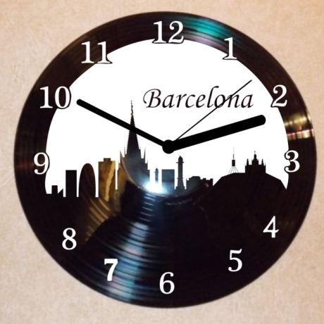 Schallplattenuhr Wanduhr Barcelona