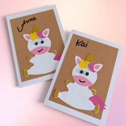 DIY-Bastelset „Einhorn“- Klappkarte | Einladungen selber basteln 