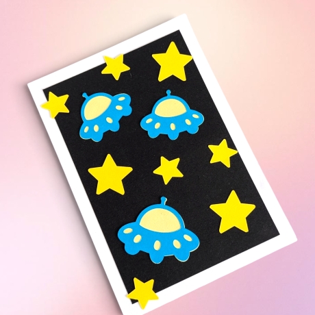 DIY-Bastelset „Ufo“ | Einladungskarten selber basteln 