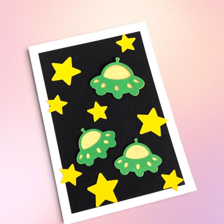 DIY-Bastelset „Ufo“ | Einladungskarten selber basteln 