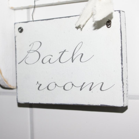 Schild Bathroom Shabby Chic Holz