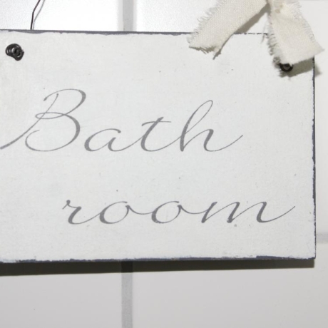 Schild Bathroom Shabby Chic Holz