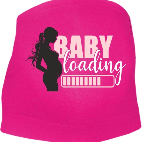 größenverstellbares Bauchband bedruckt mit BABY LOADING