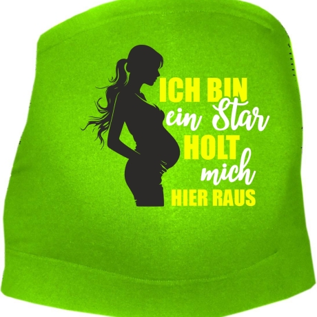 größenverstellbares Bauchband bedruckt mit ICH BIN EIN STAR