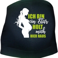 größenverstellbares Bauchband bedruckt mit ICH BIN EIN STAR