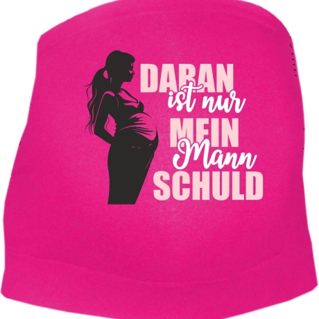 größenverstellbares Bauchband mit DARAN IST NUR MEIN MANN SCHULD