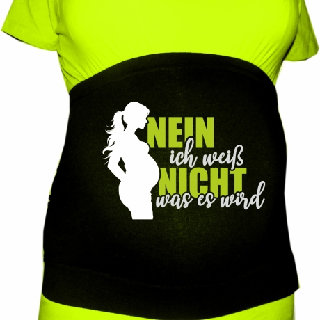 größenverstellbares Bauchband NEIN ICH WEIß NICHT WAS ES WIRD