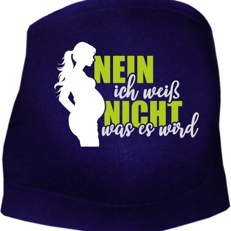 größenverstellbares Bauchband NEIN ICH WEIß NICHT WAS ES WIRD
