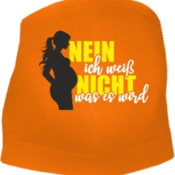 größenverstellbares Bauchband NEIN ICH WEIß NICHT WAS ES WIRD