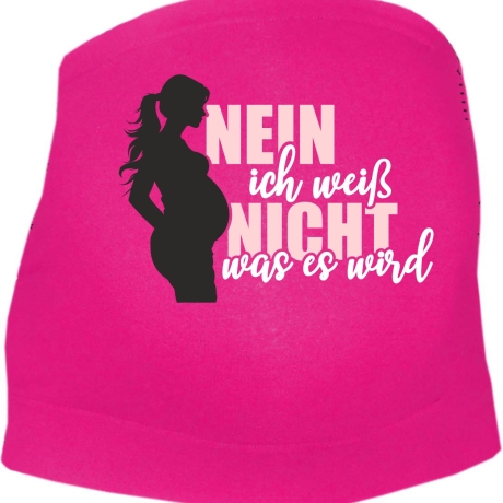 größenverstellbares Bauchband NEIN ICH WEIß NICHT WAS ES WIRD