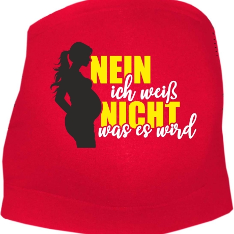 größenverstellbares Bauchband NEIN ICH WEIß NICHT WAS ES WIRD