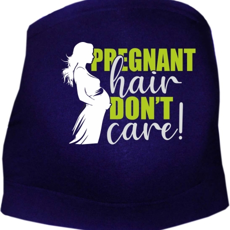 größenverstellbares Bauchband bedruckt mit PREGNANT HAIR