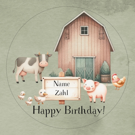 Individuelle Tortenaufleger – Fondantpapier - Bauernhof