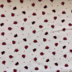 ✂Baumwolljersey weiß mit Marienkäfern ✂ 0,10m