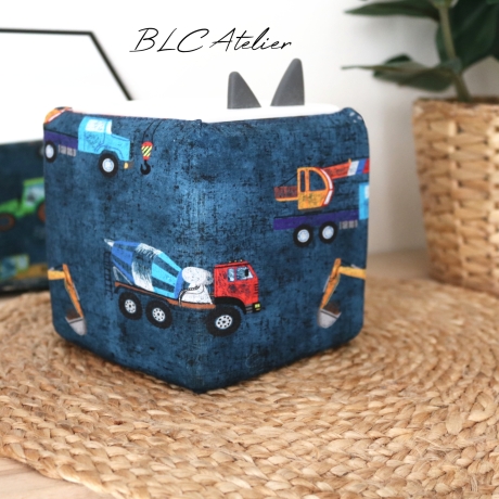 JERSEY Bezug Baustelle, Bagger blau, passend für Toniebox