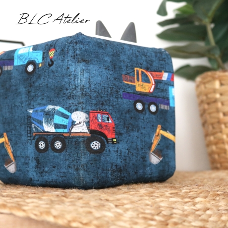 JERSEY Bezug Baustelle, Bagger blau, passend für Toniebox