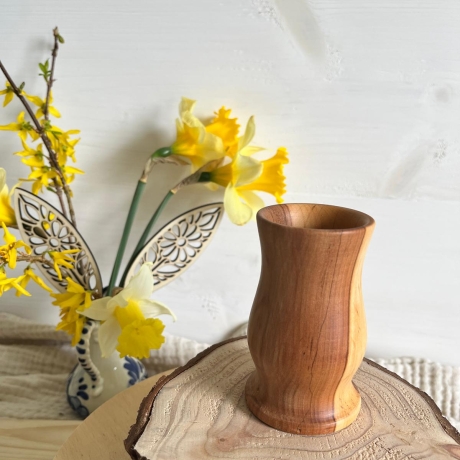 Holzbecher aus Apfel Massivholz | Natürliche Deko | zeitlos