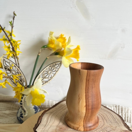 Holzbecher aus Apfel Massivholz | Natürliche Deko | zeitlos