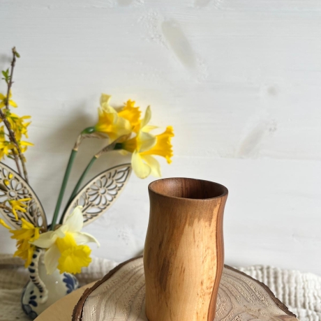 Holzbecher aus Apfel Massivholz | Natürliche Deko | zeitlos