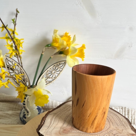 Holzbecher aus Apfel Massivholz | Natürliche Deko | zeitlos